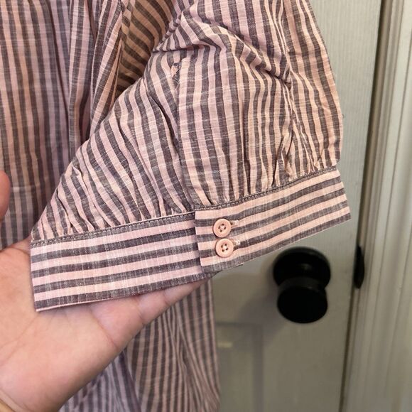 Terra & Sky Plus Size Short Sleeve Ruffle Woven Blouse Dusty Rose 3X (24W-26W) - Picture 13 of 16